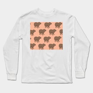 Capybara on Peach Long Sleeve T-Shirt